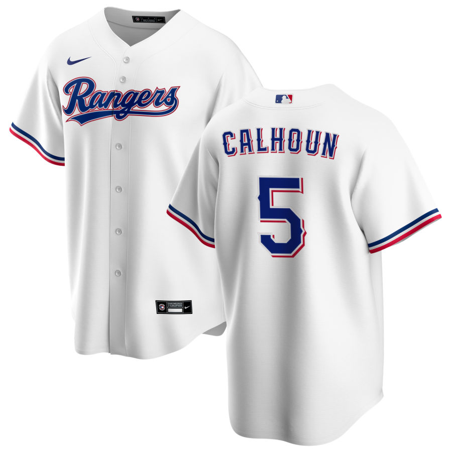 Nike Men #5 Willie Calhoun Texas Rangers Baseball Jerseys Sale-White